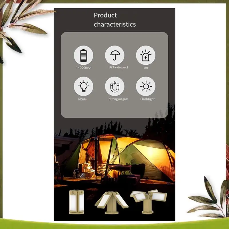 Reliable-Folding Camping Lantern Rechargeable, 14000Mah LED Light For Tent Outdoor, IPX5 Waterproof, 6000LM Camping Lights
Reliable-Folding Camping Lantern Rechargeable, 14000Mah LED Light For Tent Outdoor, IPX5 Waterproof, 6000LM Camping Lights