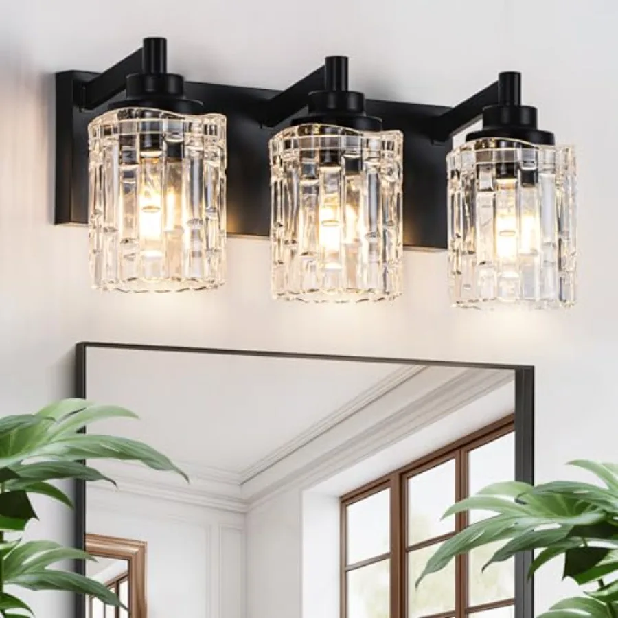 Bathroom Light Fixtures, 3-Light Bathroom Vanity Light, Modern Wall Sconces with Clear Glass Shade, Wall Lights for Mirror Kitc
Bathroom Light Fixtures, 3-Light Bathroom Vanity Light, Modern Wall Sconces with Clear Glass Shade, Wall Lights for Mirror Kitc