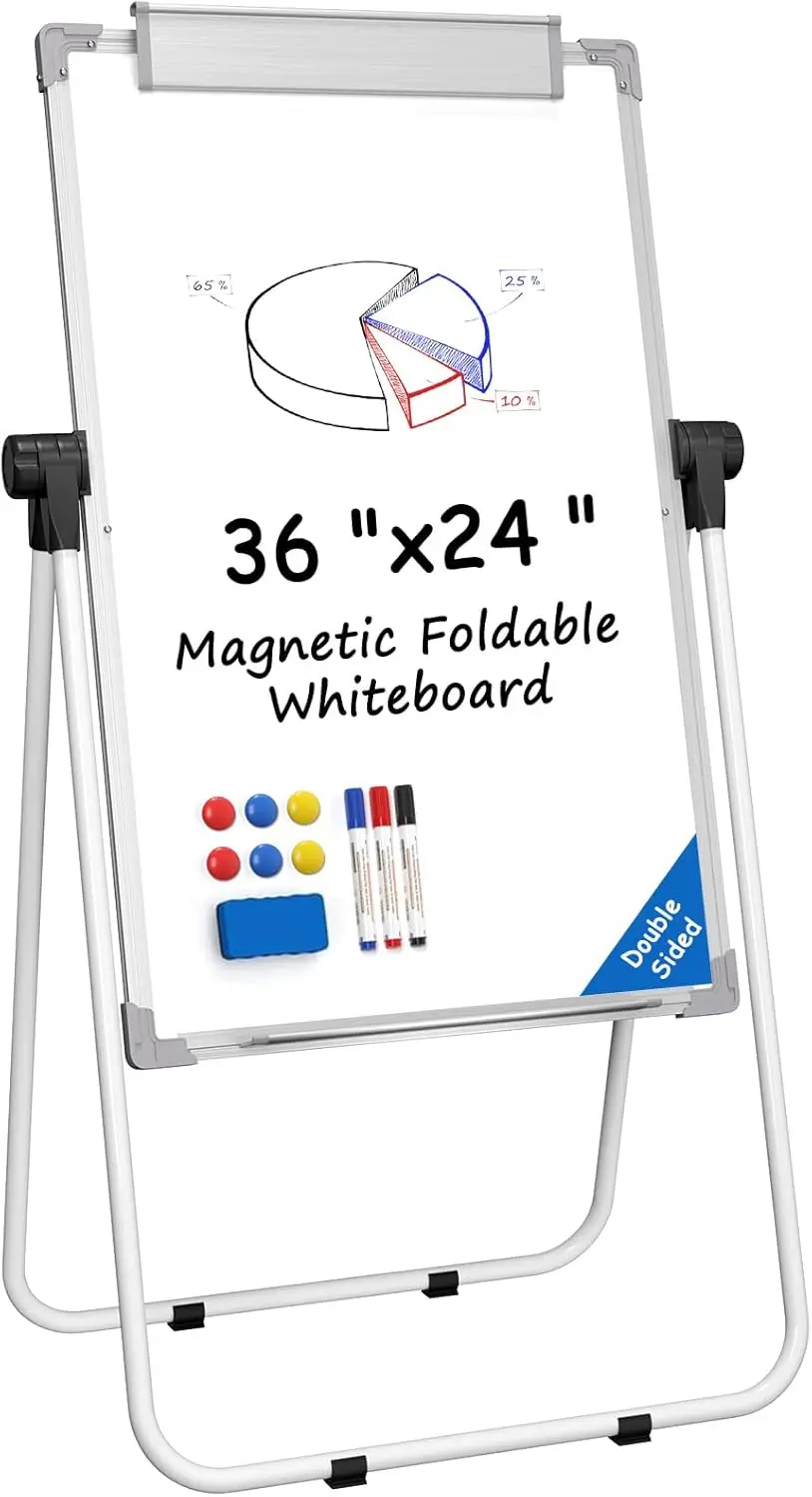 Double Sided Easel Whiteboard with Stand, 36x24 Dry Erase Board Flip Chart, Height Adjustable 39-69 inch, Foldable Portable for
Double Sided Easel Whiteboard with Stand, 36x24 Dry Erase Board Flip Chart, Height Adjustable 39-69 inch, Foldable Portable for