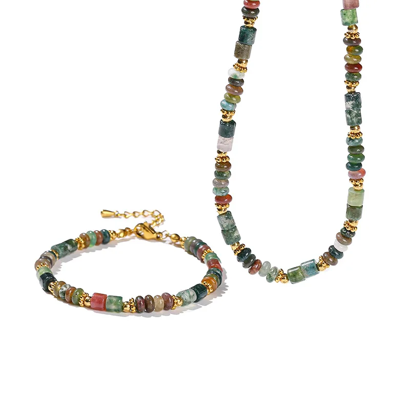Shinzue Jewelry Natural Indian Agate Tube Round Disc Stainless Steel Necklace Bracelet Supports Customization with
Shinzue Jewelry Natural Indian Agate Tube Round Disc Stainless Steel Necklace Bracelet Supports Customization with