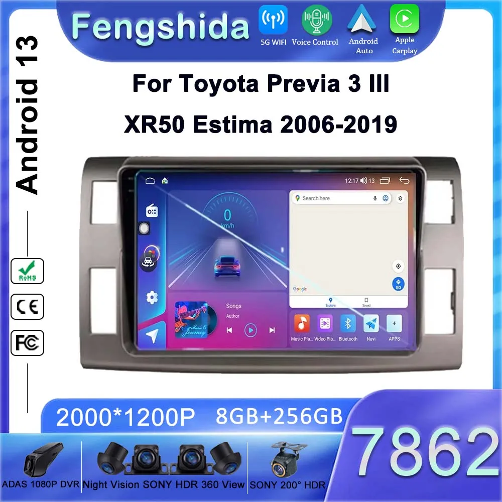 Android 13 DVD NO 2DIN For Toyota Previa 3 III XR50 Estima 2006-2019 RHD Auto Radio Stereo Multimedia Car Player GPS Navigation
Android 13 DVD NO 2DIN For Toyota Previa 3 III XR50 Estima 2006-2019 RHD Auto Radio Stereo Multimedia Car Player GPS Navigation