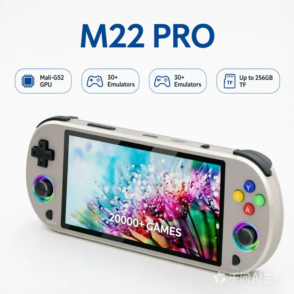 16 Million Color 5 Inch 1080P M22 Handheld Game Console Dual RGB Racing Light Joystick HDMI HD TV Output TF Expandable 20000+
16 Million Color 5 Inch 1080P M22 Handheld Game Console Dual RGB Racing Light Joystick HDMI HD TV Output TF Expandable 20000+