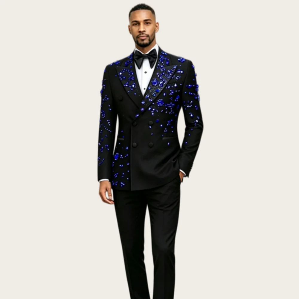 Mophiel Luxury Prom Men's Suits 2 Pieces Beaded Set Double Breasted Peaked Lapel for Wedding Party Tuxedo Slim Fit Customized
Mophiel Luxury Prom Men's Suits 2 Pieces Beaded Set Double Breasted Peaked Lapel for Wedding Party Tuxedo Slim Fit Customized