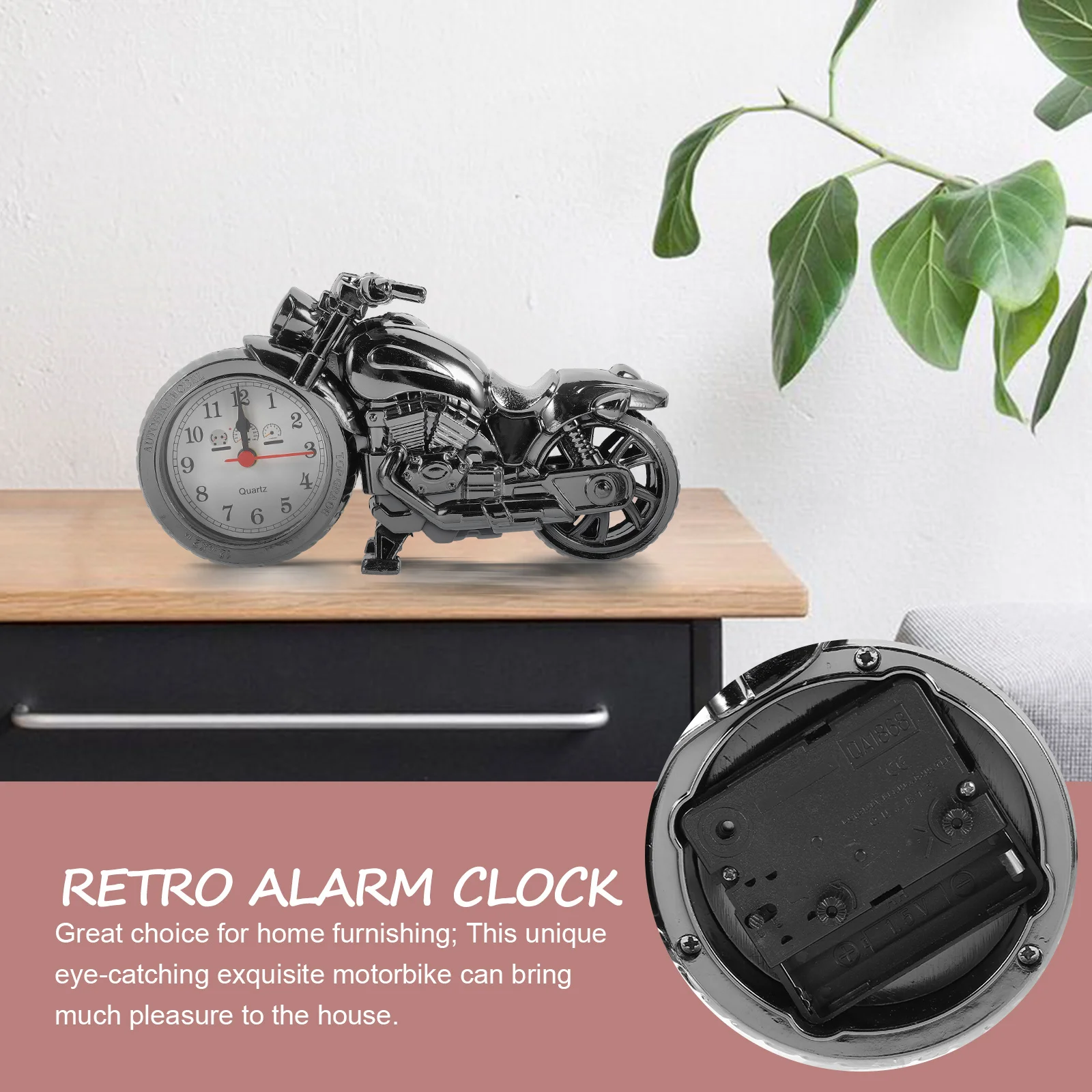 Vintage Motorcycle Alarm Clock Black Gold Random Wheel Color Accurate Unique Gift for Motor Lovers Home Decoration
Vintage Motorcycle Alarm Clock Black Gold Random Wheel Color Accurate Unique Gift for Motor Lovers Home Decoration