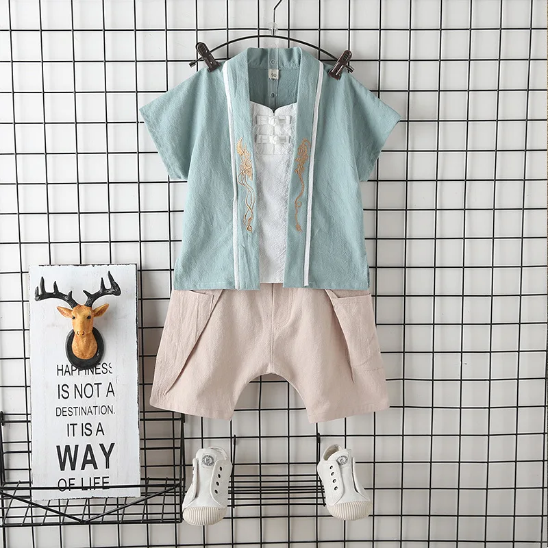 Summer New Children Cotton Embroidered Boys Chinese Lovely Clothing Tang Suit Kids Short Sleeve Hanfuone Full Year Of Life
Summer New Children Cotton Embroidered Boys Chinese Lovely Clothing Tang Suit Kids Short Sleeve Hanfuone Full Year Of Life