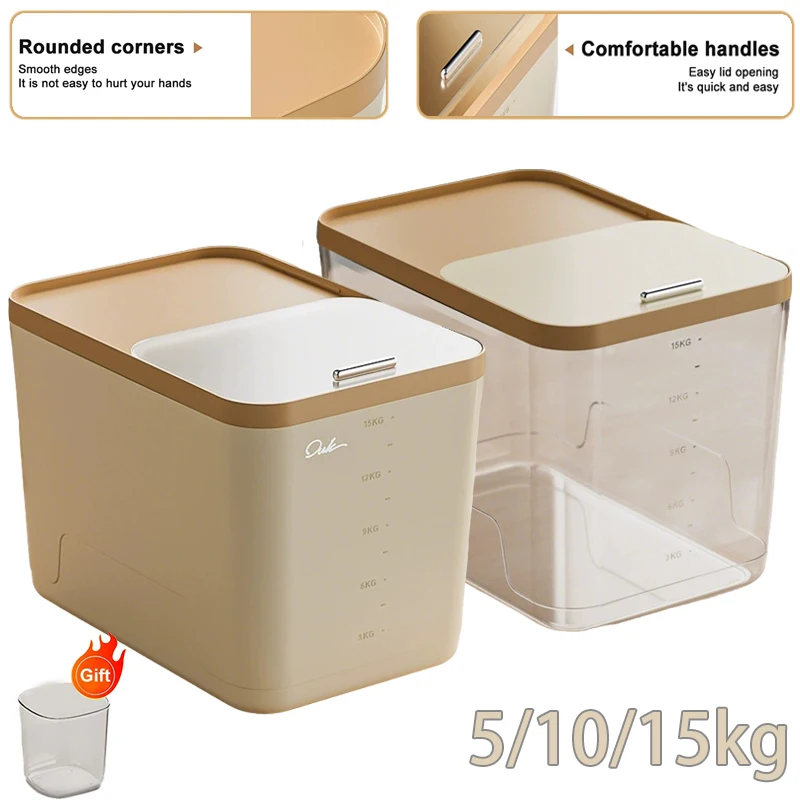 Thickened Rice Bucket Large Capacity Push-pull Rice Bucket Storage Container Moisture-proof Sealed Food Grade Cereals Bucket 쌀통
Thickened Rice Bucket Large Capacity Push-pull Rice Bucket Storage Container Moisture-proof Sealed Food Grade Cereals Bucket 쌀통