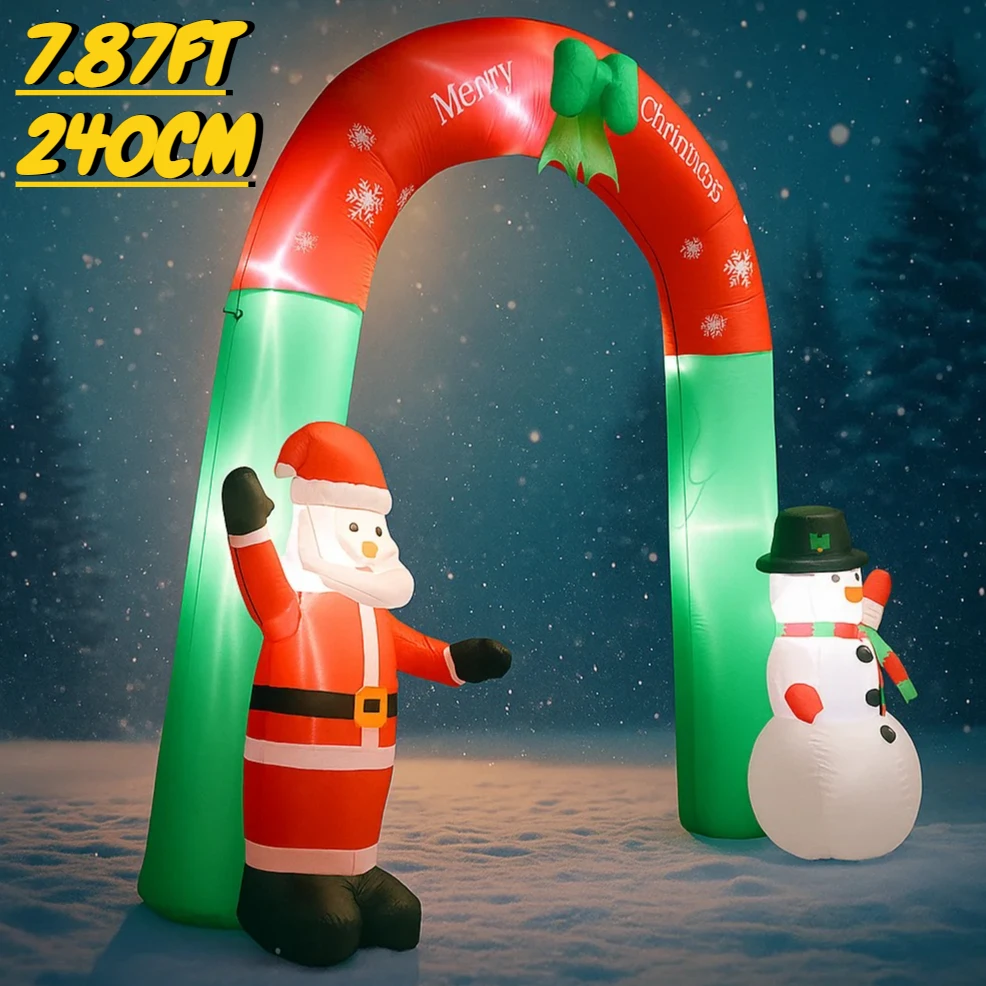 7.87FT Inflatable Toy Christmas Arch Santa Snowman Xmas Yard Decoration Festive Gift LED Lit Inflatable Yard Decoration
7.87FT Inflatable Toy Christmas Arch Santa Snowman Xmas Yard Decoration Festive Gift LED Lit Inflatable Yard Decoration