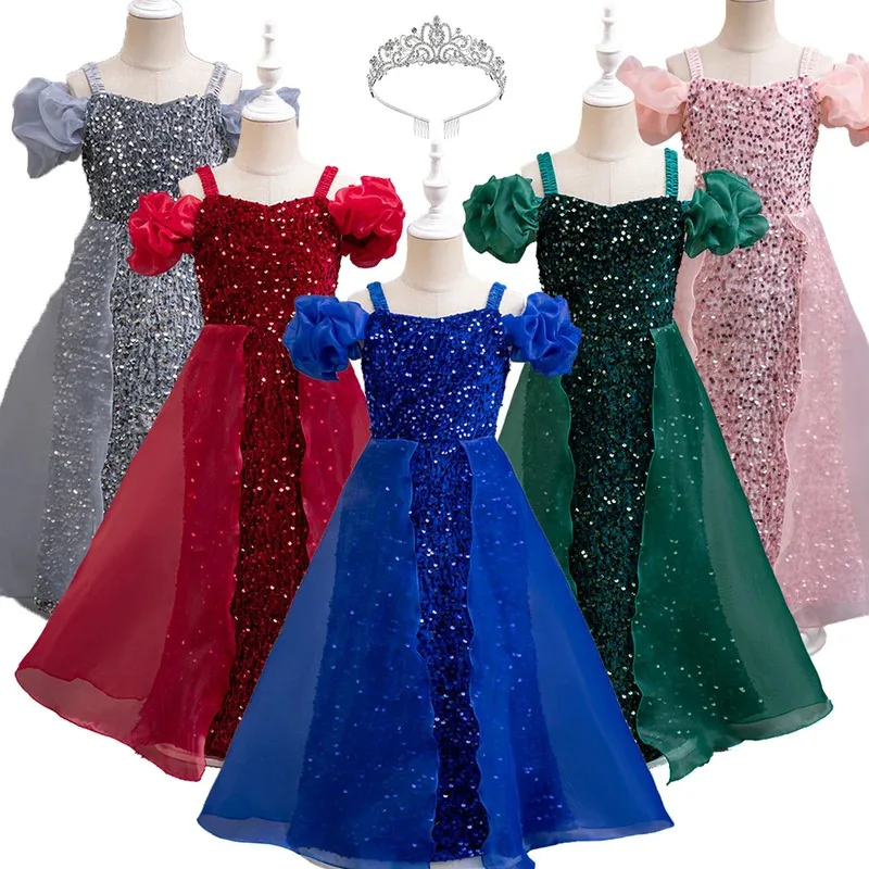 Fashion Girls Sequins Long Dress Flower Girl Bridesmaid Dresses for Wedding Graduation Ceremony Piano Performance Fit Costume
Fashion Girls Sequins Long Dress Flower Girl Bridesmaid Dresses for Wedding Graduation Ceremony Piano Performance Fit Costume