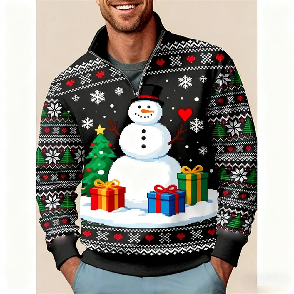 Men's Snowman Graphic Zipper Sweatshirt Christmas Elements Long Sleeve Zip Pullover Autumn Winter Outdoor Casual Clothes For Men
Men's Snowman Graphic Zipper Sweatshirt Christmas Elements Long Sleeve Zip Pullover Autumn Winter Outdoor Casual Clothes For Men