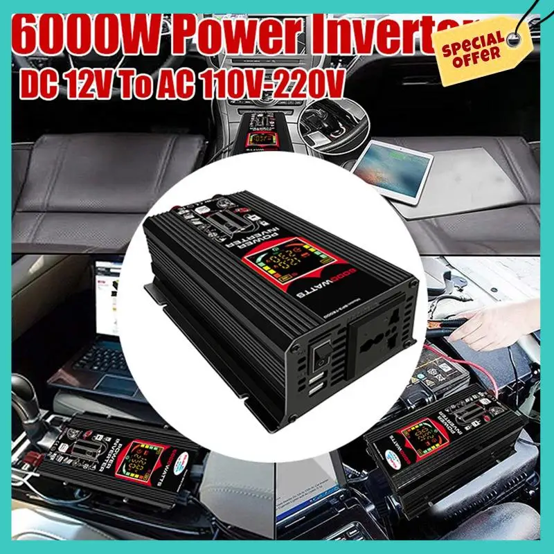-ABHW Outdoor-Ready 6000W Car Power Inverter, Effortlessly Converts DC 12V To AC 220V With Twin USB Charging Ports
-ABHW Outdoor-Ready 6000W Car Power Inverter, Effortlessly Converts DC 12V To AC 220V With Twin USB Charging Ports