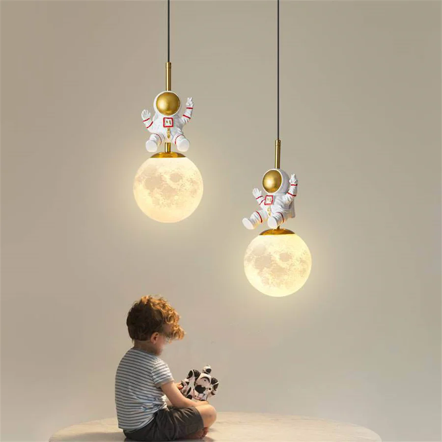 Astronaut Moon Bedroom Bedside Pendant Light 3D Printing Moon Hanging Light Kitchen Island dining room bar cafe droplight
Astronaut Moon Bedroom Bedside Pendant Light 3D Printing Moon Hanging Light Kitchen Island dining room bar cafe droplight