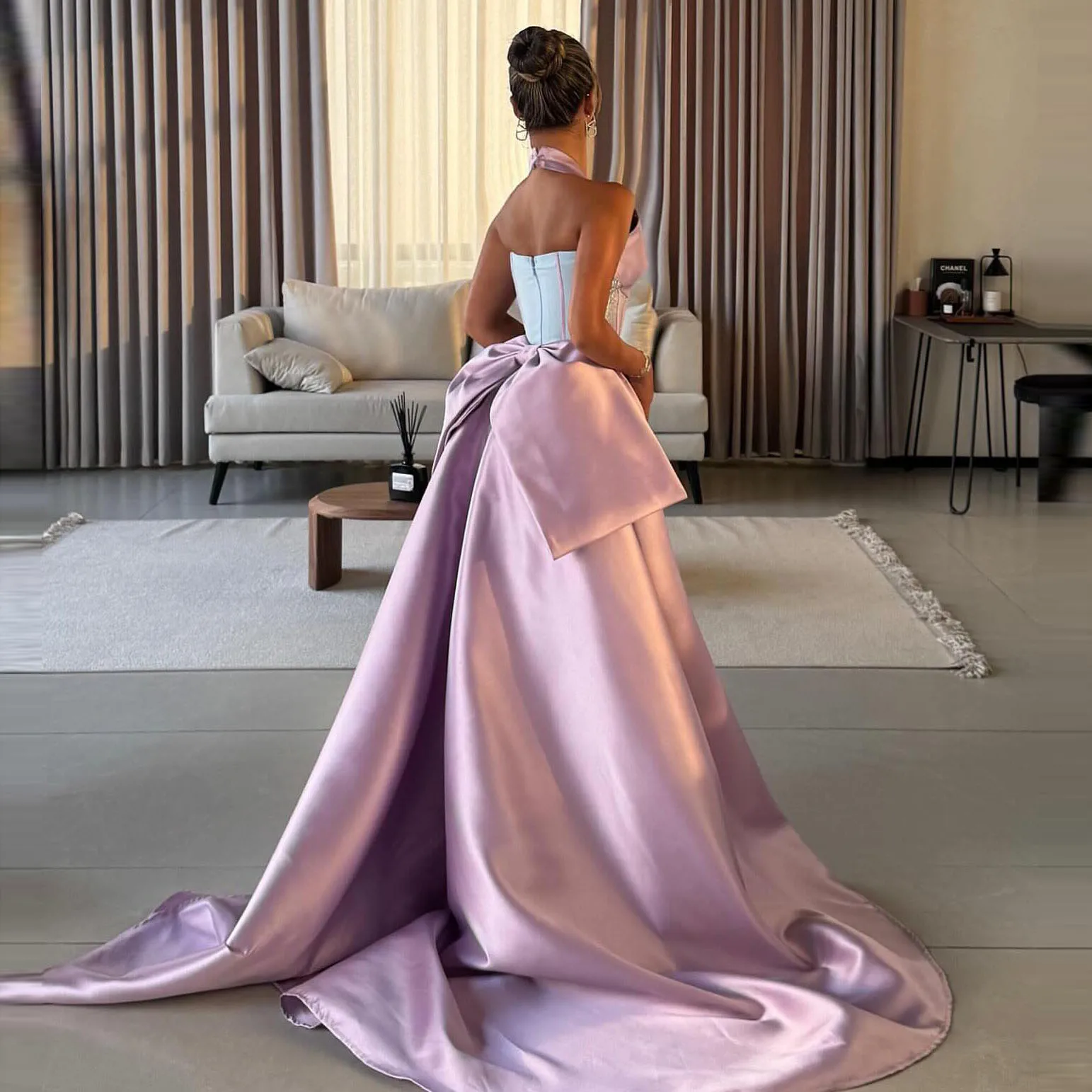 Lilac Satin High Waist Skirt with Oversized Bow, Floor Length Train Evening Gown Overlay Skirts Women’s Formal Prom Maxi Wear
Lilac Satin High Waist Skirt with Oversized Bow, Floor Length Train Evening Gown Overlay Skirts Women’s Formal Prom Maxi Wear