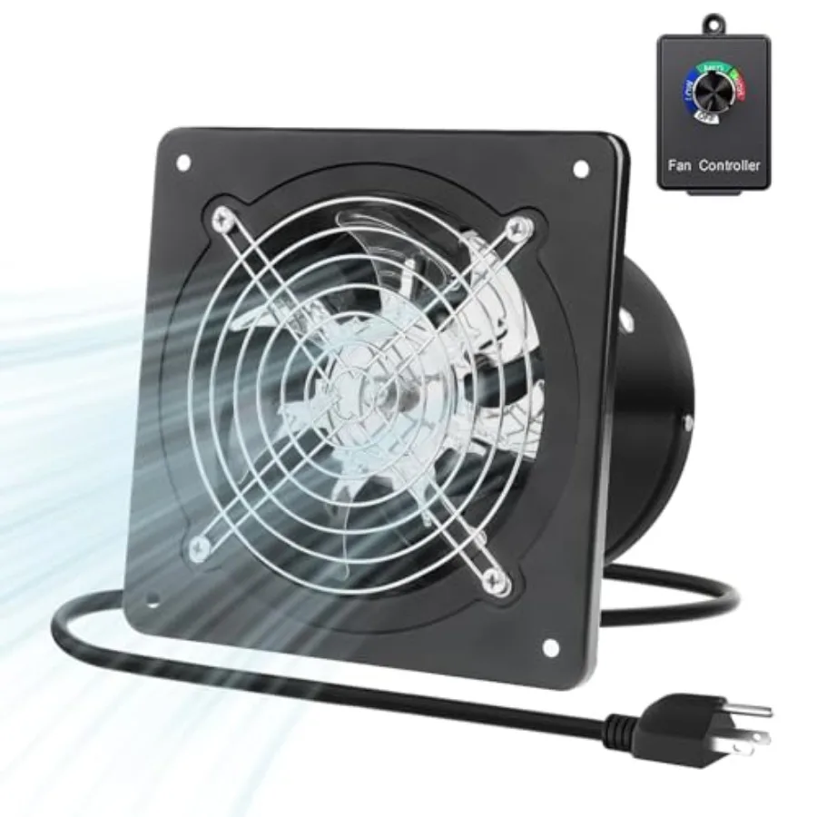 6 inch variable speed exhaust fan, 353CFM Ventilation Fan, 110V Wall Mounted Extractor with Speed Controller for Kitchen, Smoki
6 inch variable speed exhaust fan, 353CFM Ventilation Fan, 110V Wall Mounted Extractor with Speed Controller for Kitchen, Smoki