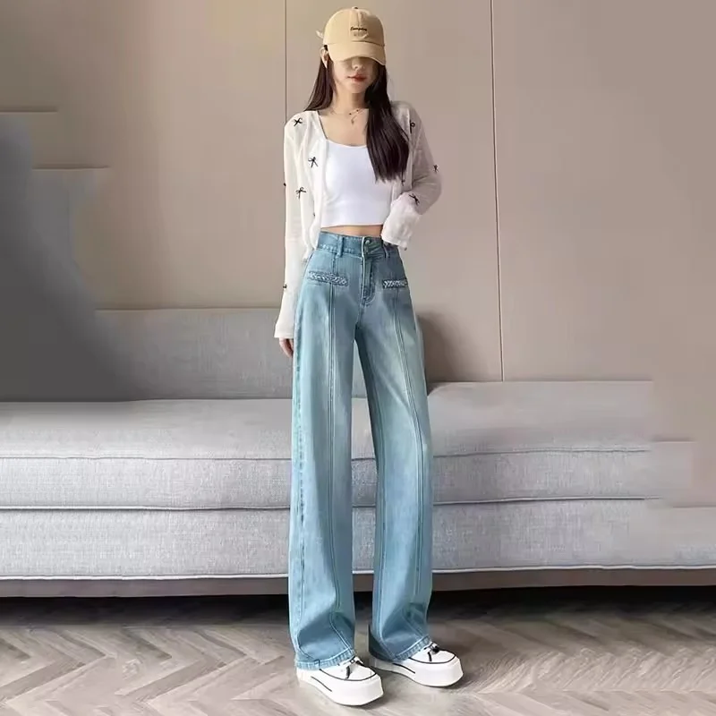 2026 New Summer Straight Jeans Female Korean High Waist Loose Simple All-Match Casual Wide-leg Cowboy Pants Female Trouser
2026 New Summer Straight Jeans Female Korean High Waist Loose Simple All-Match Casual Wide-leg Cowboy Pants Female Trouser