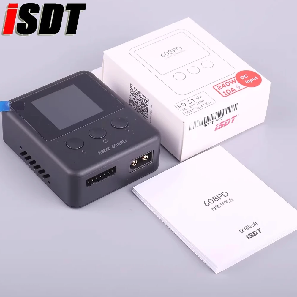 ISDT 608PD DC 240W 10A, USB-C 140W 5A Pocket Battery Charger/Discharger APP Remote Control For LiFe, LiPo, LiHv 1-6S/ Pb 1-12S
ISDT 608PD DC 240W 10A, USB-C 140W 5A Pocket Battery Charger/Discharger APP Remote Control For LiFe, LiPo, LiHv 1-6S/ Pb 1-12S