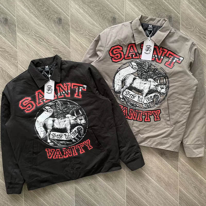 SAINT VANITY Trendy American Printed Collar Jacket Coat For Women Men Best Quality Casual Clothing
SAINT VANITY Trendy American Printed Collar Jacket Coat For Women Men Best Quality Casual Clothing