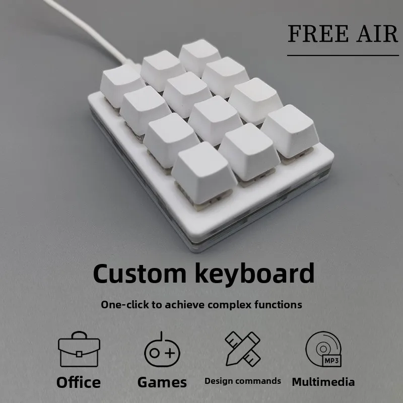12-клавишная мини-клавиатура USB с бесшумными механическими клавишами и настраиваемыми горячими клавишами для игр
12-клавишная мини-клавиатура USB с бесшумными механическими клавишами и настраиваемыми горячими клавишами для игр