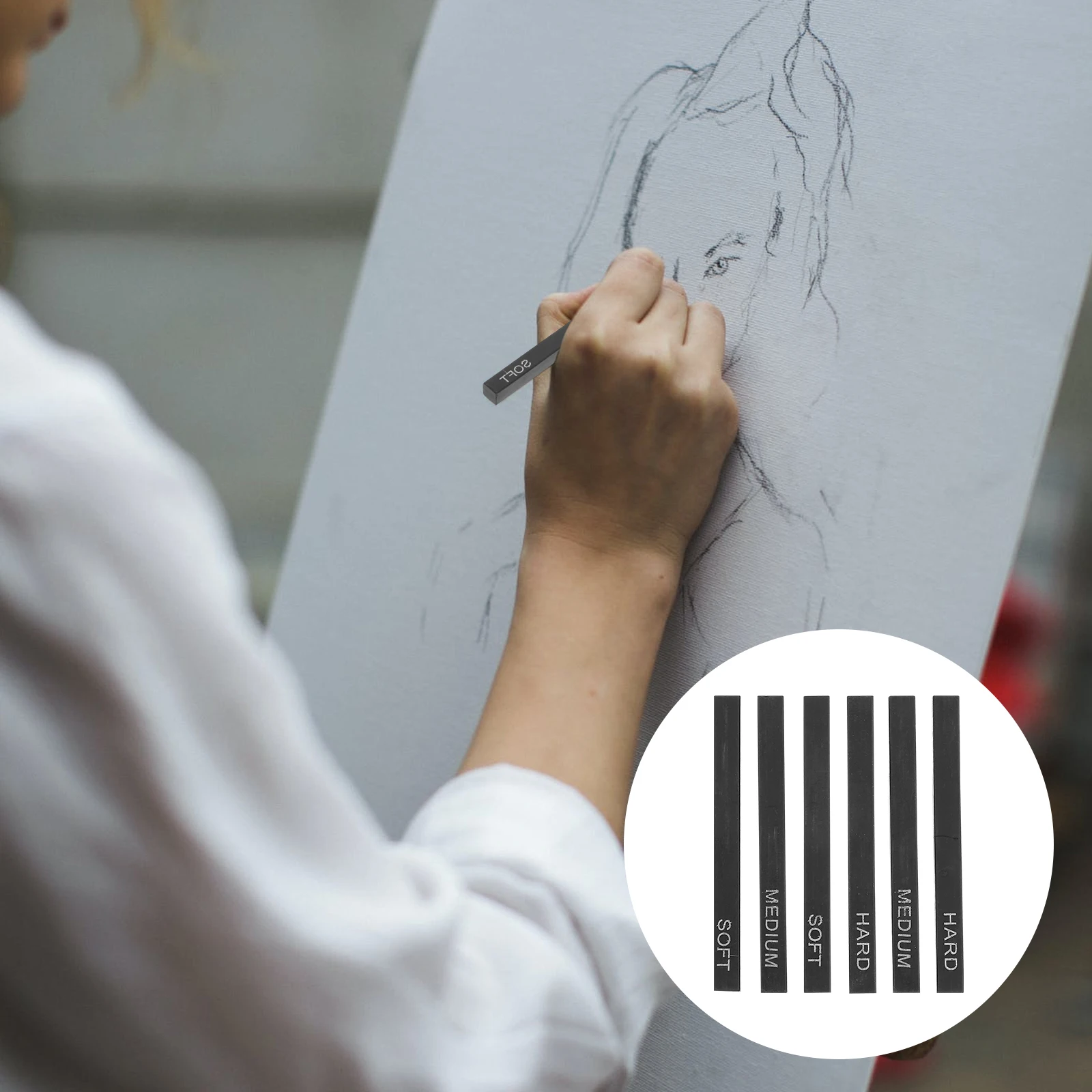 Палочки со сжатым углем Принадлежности для рисования Художественные материалы для рисования Гладкие беззернистовые Легко смешиваемые подробные 
Палочки со сжатым углем Принадлежности для рисования Художественные материалы для рисования Гладкие беззернистовые Легко смешиваемые подробные