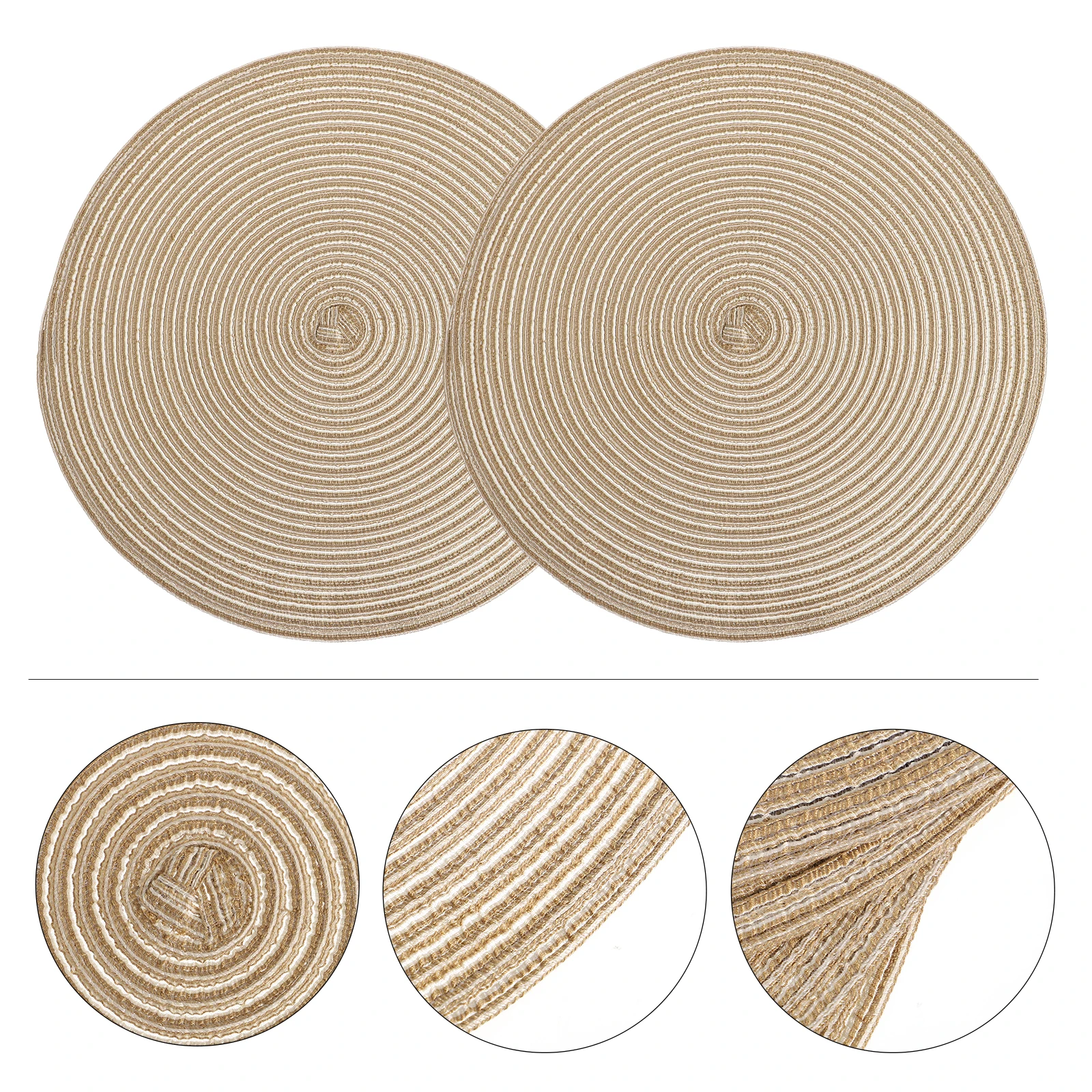 4 pcs Heat Insulation Table Mats Round Ramie Woven Non-S Place Mats Coffee Color Quick-Dry Woven Mat For Home Bar
4 pcs Heat Insulation Table Mats Round Ramie Woven Non-S Place Mats Coffee Color Quick-Dry Woven Mat For Home Bar
