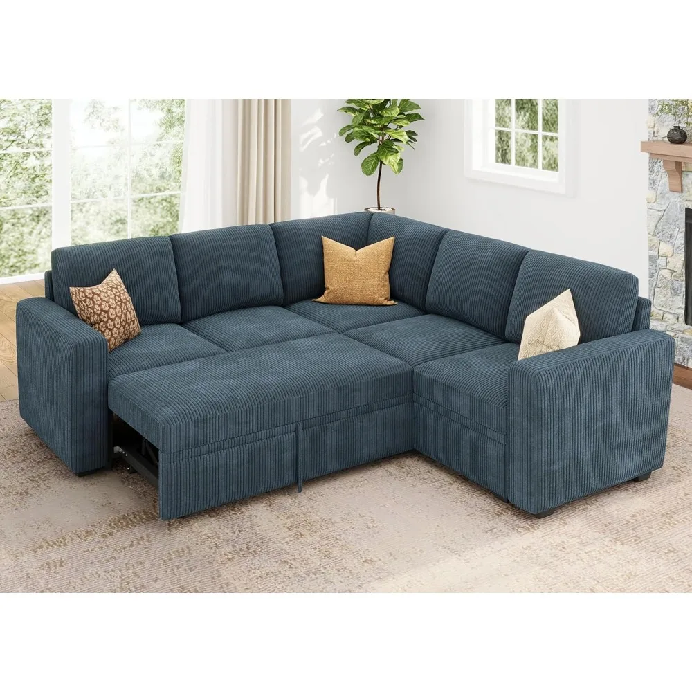 Modular Sectional Sleeper Couch with Pull Out Bed, Corduroy L Shaped Sofa with Storage, Living Room, Sofa
Modular Sectional Sleeper Couch with Pull Out Bed, Corduroy L Shaped Sofa with Storage, Living Room, Sofa