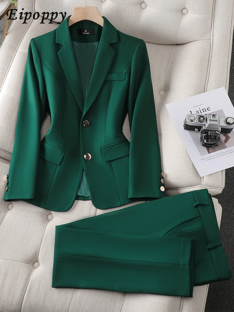 Autumn Winter Ladies Blazer And Pant Suit Formal Green Navy Blue Women Jacket Trouser Female Business Work Wear 2 Piece Set
Autumn Winter Ladies Blazer And Pant Suit Formal Green Navy Blue Women Jacket Trouser Female Business Work Wear 2 Piece Set