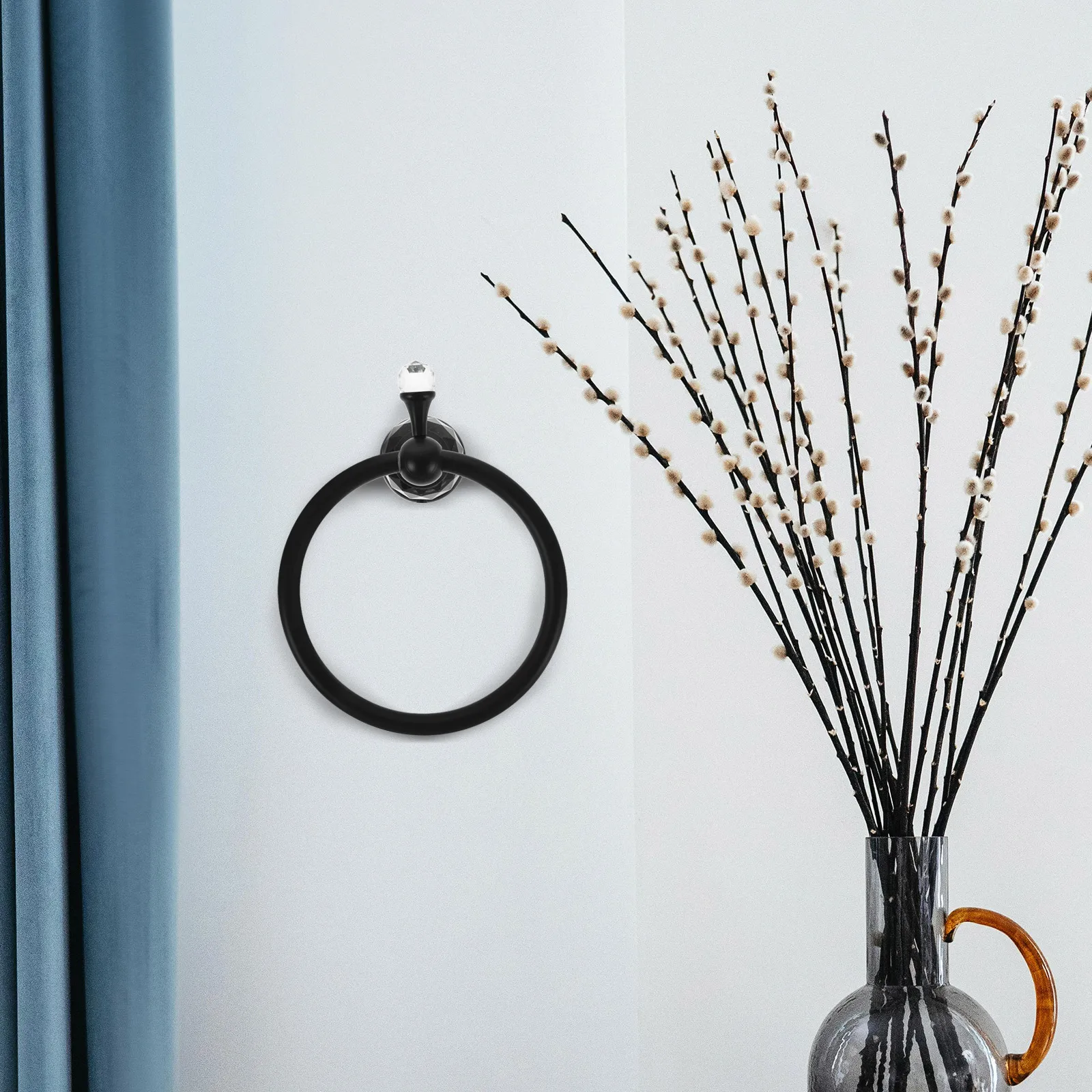 Sturdy Ring Wall Mount Bathroom Holder Zinc Alloy Single Sided Black Hand Towel Rack Space Saving Luxury Bling
Sturdy Ring Wall Mount Bathroom Holder Zinc Alloy Single Sided Black Hand Towel Rack Space Saving Luxury Bling