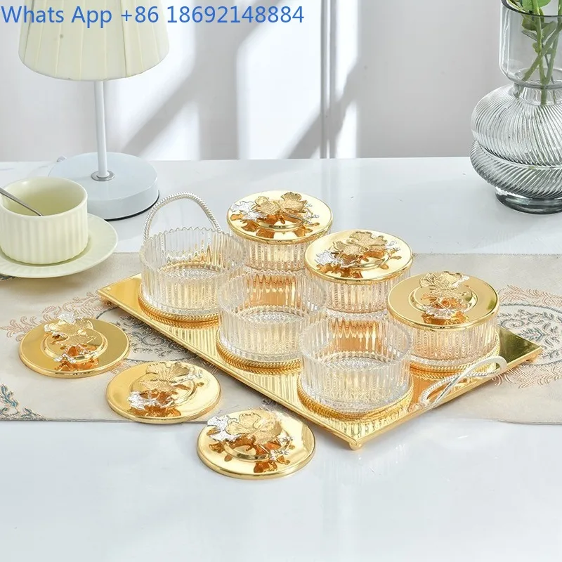 European Style Light Luxury Metal Candy Jar Living Room Glass Jar Storage Jar Living Room Coffee Table Snack Dried Fruit Box
European Style Light Luxury Metal Candy Jar Living Room Glass Jar Storage Jar Living Room Coffee Table Snack Dried Fruit Box