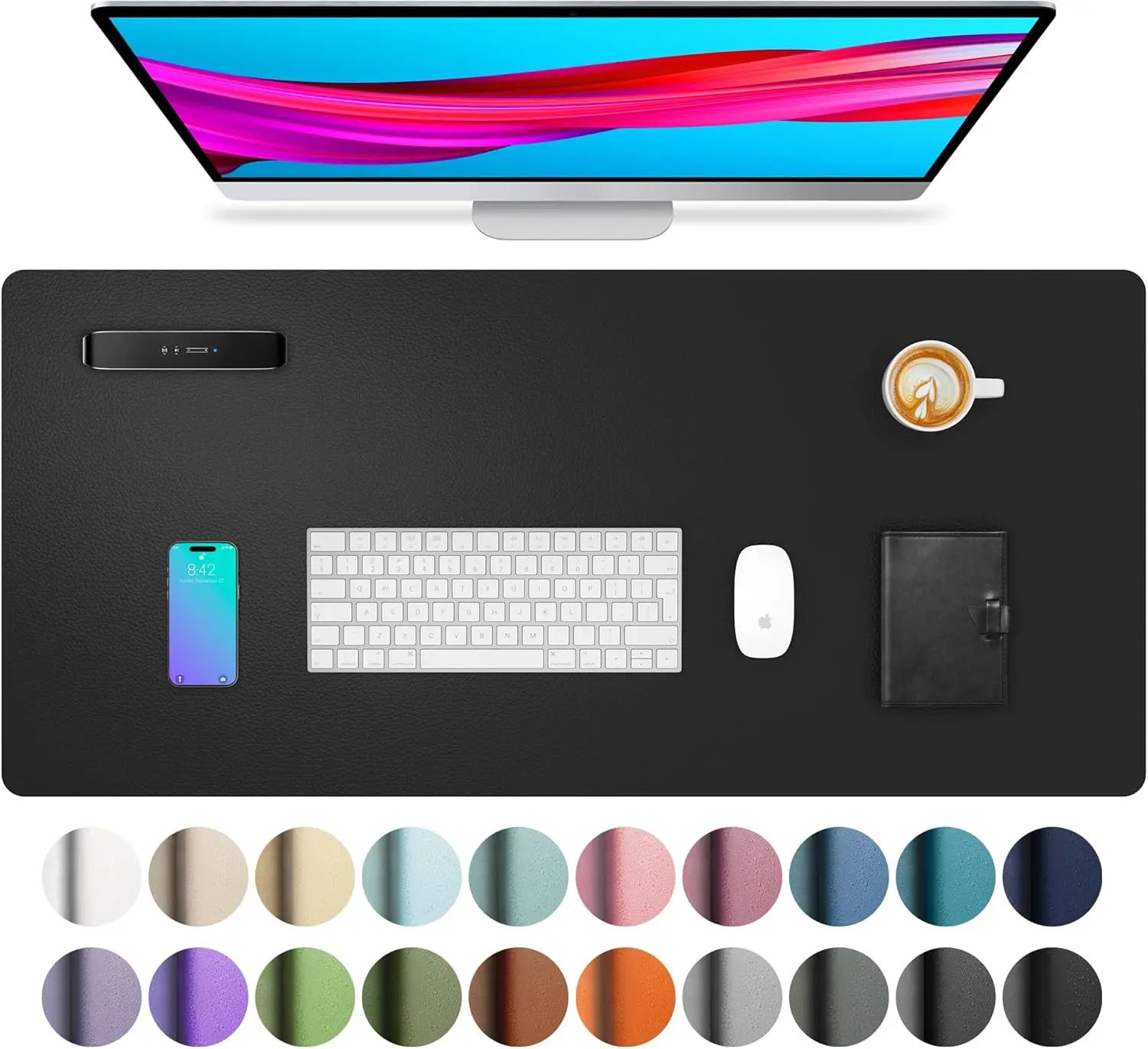 Non-Slip Waterproof PU Leather Desk Pad, 23.6x13.7in Mouse Pad, Writing Desk Mat, Office Home Laptop Blotter, Black
Non-Slip Waterproof PU Leather Desk Pad, 23.6x13.7in Mouse Pad, Writing Desk Mat, Office Home Laptop Blotter, Black