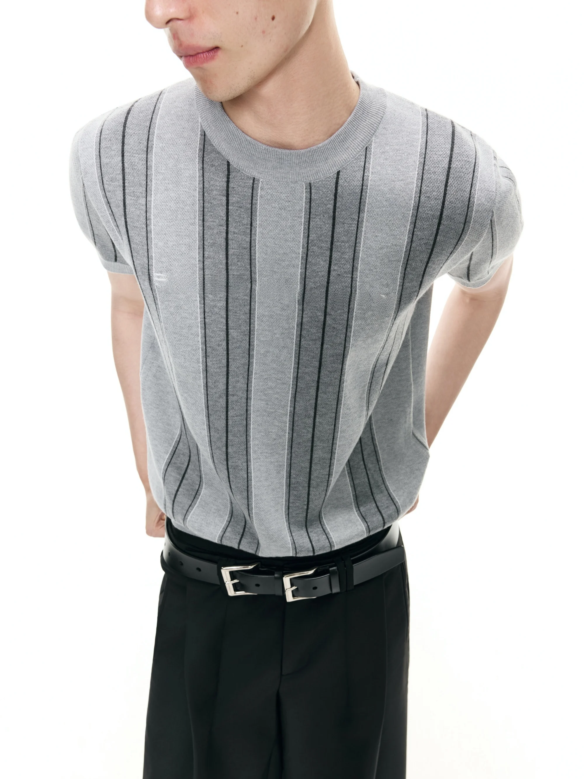FRKM SCD 26 FS Women's Casual Style Short Sleeve Knitted T-Shirt with Waist-Cinching Design Summer Season Vertical Stripes
FRKM SCD 26 FS Women's Casual Style Short Sleeve Knitted T-Shirt with Waist-Cinching Design Summer Season Vertical Stripes