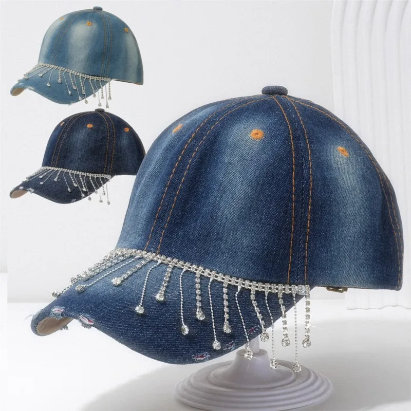 Men's and women's sparkling tassel washable baseball can be adjusted for a light luxury vacation
Men's and women's sparkling tassel washable baseball can be adjusted for a light luxury vacation