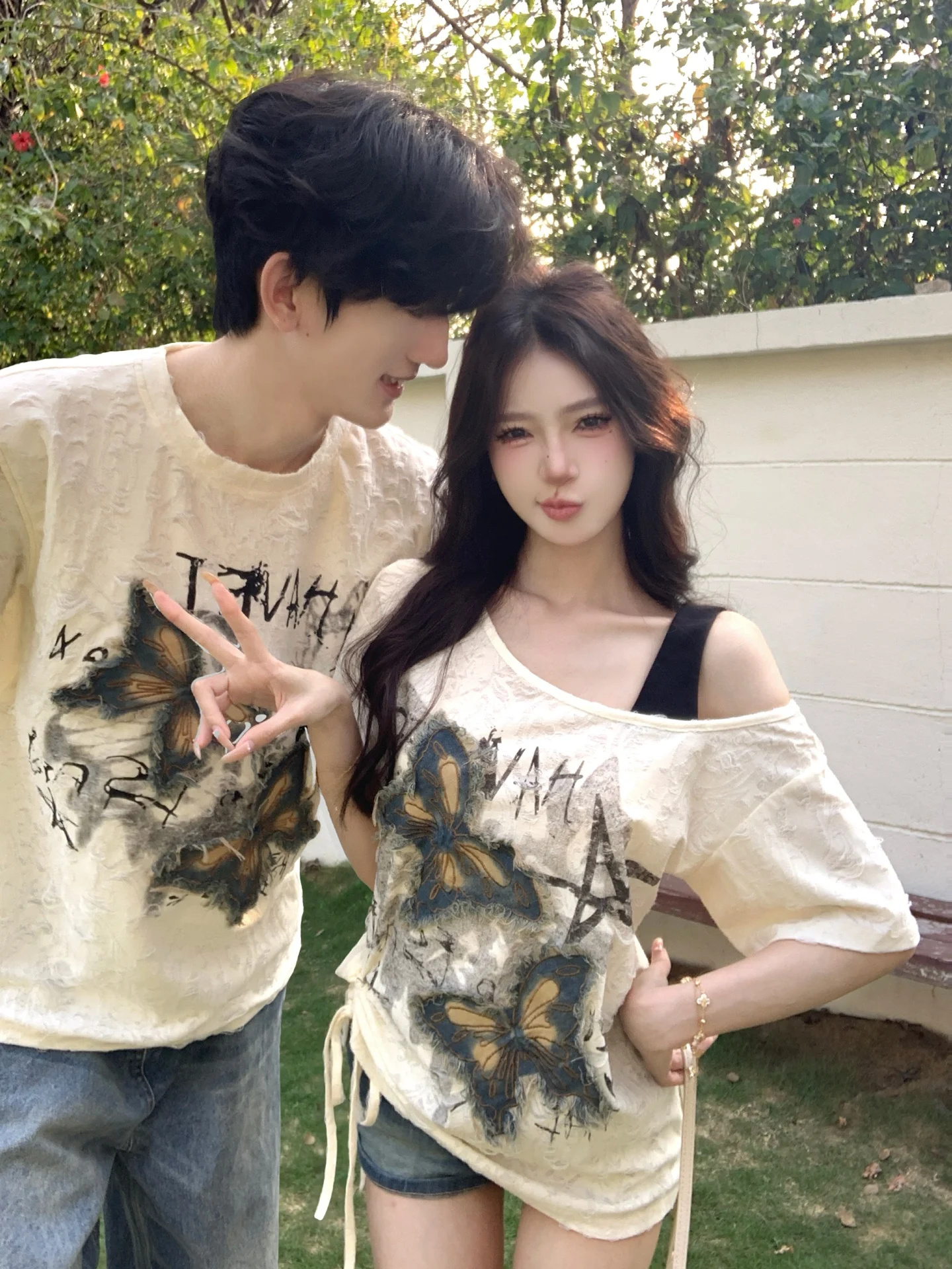 American Style Short Sleeve T-Shirt Unisex Casual Wear Embroidery Drawstring Loose Fit Summer Cool Sweet Lazy Style
American Style Short Sleeve T-Shirt Unisex Casual Wear Embroidery Drawstring Loose Fit Summer Cool Sweet Lazy Style