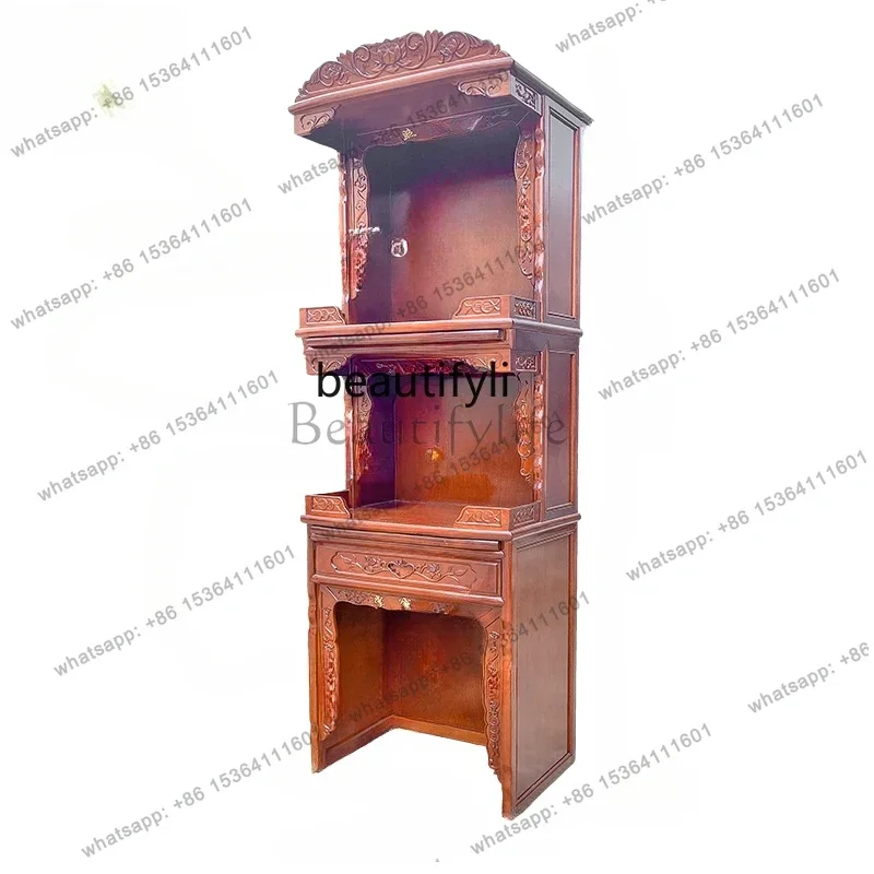 Three-Layer Buddha Cabinet Household Solid Wood Altar Rosewood Color Buddha Statue Landlord God of Wealth Worship Table
Three-Layer Buddha Cabinet Household Solid Wood Altar Rosewood Color Buddha Statue Landlord God of Wealth Worship Table