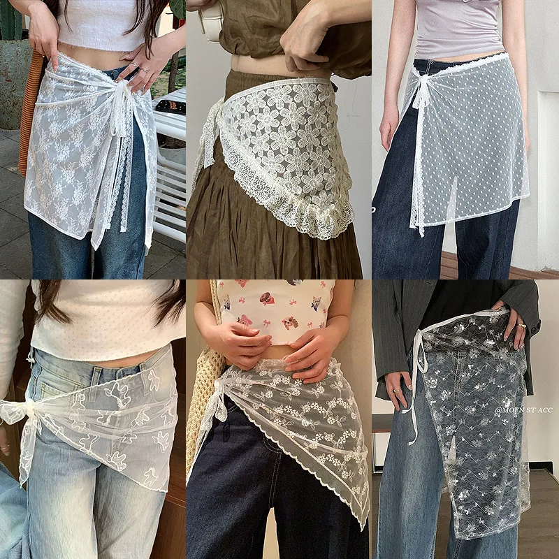 White Black Lace Triangle Shawl Multifunctional Adjustable Waist Belt Wrap Women Jeans Skirt Layering Sheer Lightweight Decor
White Black Lace Triangle Shawl Multifunctional Adjustable Waist Belt Wrap Women Jeans Skirt Layering Sheer Lightweight Decor