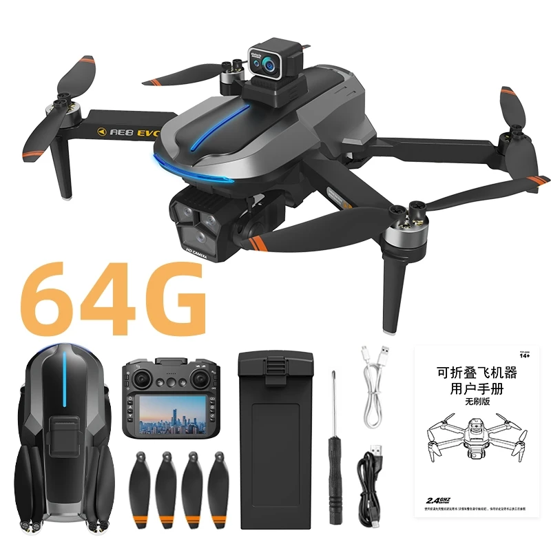 AE8 EVO EIS anti-shake HD Dual Camera Drone 360° Obstacle Avoidance Brushless Altitude Stabilizer Optical flow hover Folding
AE8 EVO EIS anti-shake HD Dual Camera Drone 360° Obstacle Avoidance Brushless Altitude Stabilizer Optical flow hover Folding