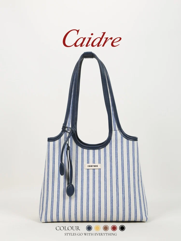 Caidre Blue Striped Canvas Tote Bag Women's Commuter Bag Handbag Shoulder Bag Underarm Bag Simple Style New 2026
Caidre Blue Striped Canvas Tote Bag Women's Commuter Bag Handbag Shoulder Bag Underarm Bag Simple Style New 2026