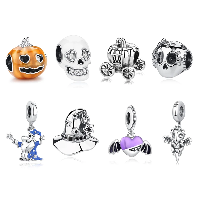 Original 925 Sterling Silver Charms Beads Wizard Hat Dragon Charm Halloween Fit Brand Bracelets Necklaces Women DIY Jewelry
Original 925 Sterling Silver Charms Beads Wizard Hat Dragon Charm Halloween Fit Brand Bracelets Necklaces Women DIY Jewelry