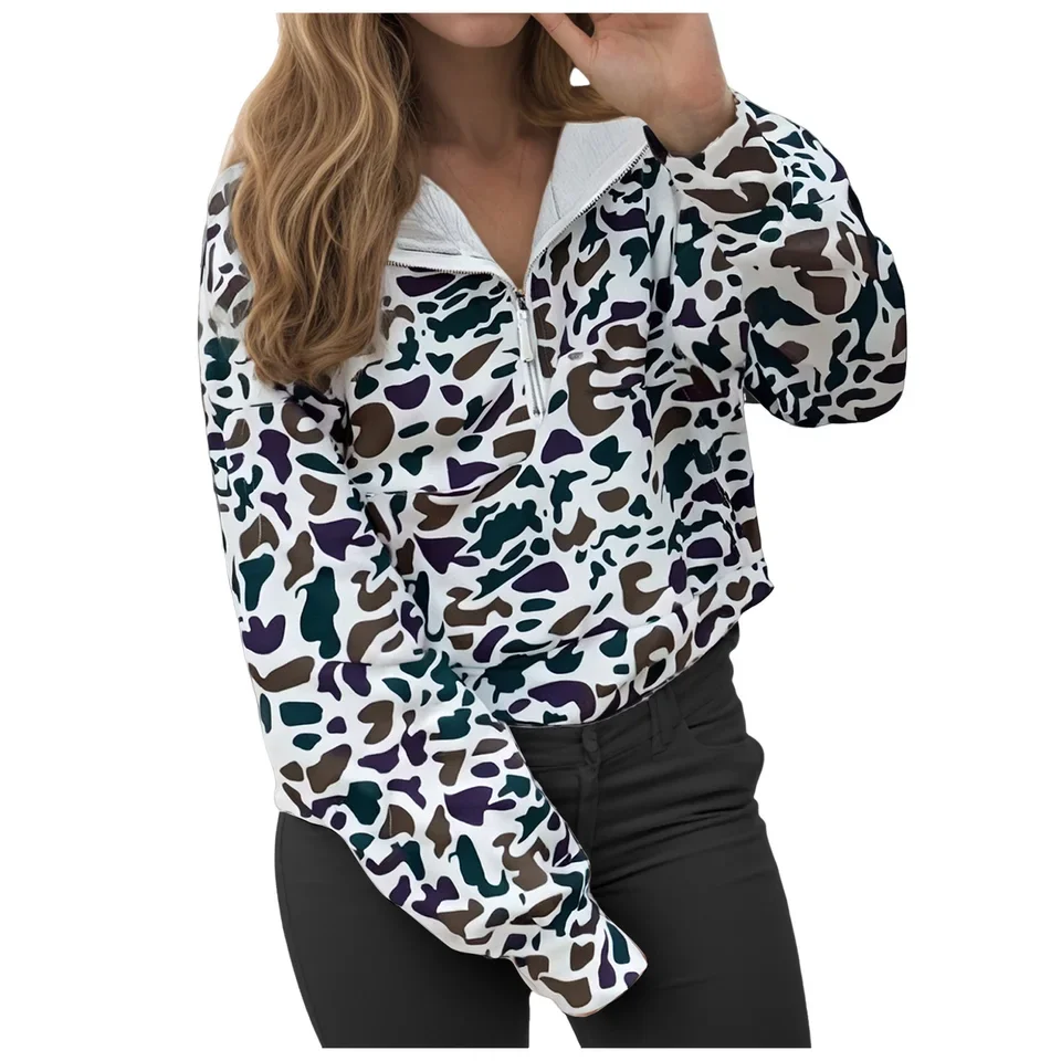 Women's Trend Leopard Sweatshirts Quarter Zip Pullover Hoodie Streetwear Harajuku All-Match Long Sleeve Hooded Sweatshirt Tops
Women's Trend Leopard Sweatshirts Quarter Zip Pullover Hoodie Streetwear Harajuku All-Match Long Sleeve Hooded Sweatshirt Tops