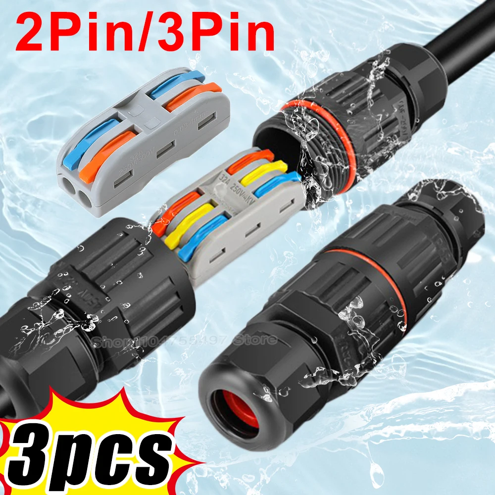 Провод IP68, быстрое соединение, 2/3-контактный водонепроницаемый соединитель, разъем для электрического кабеля, без пайки, проводка лампы, уличный непромокаемый терминал
Провод IP68, быстрое соединение, 2/3-контактный водонепроницаемый соединитель, разъем для электрического кабеля, без пайки, проводка лампы, уличный непромокаемый терминал
