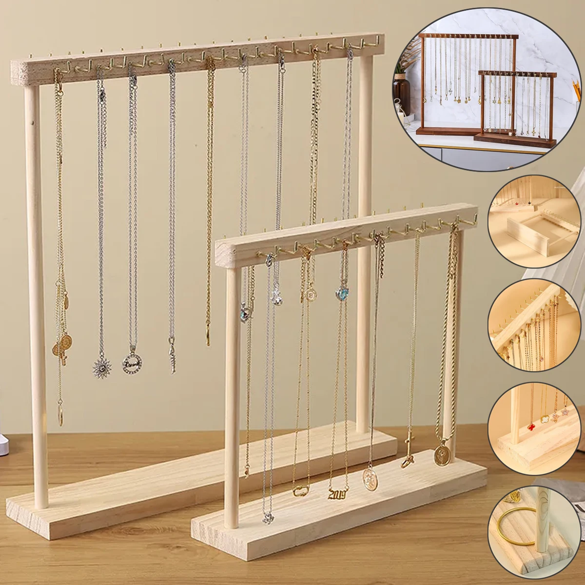 Large Capacity Necklace Hanging Countertop Rack Chains Earrings Bracelets Showcase Storage Rack Jewelry Organizer Display Stand
Large Capacity Necklace Hanging Countertop Rack Chains Earrings Bracelets Showcase Storage Rack Jewelry Organizer Display Stand
