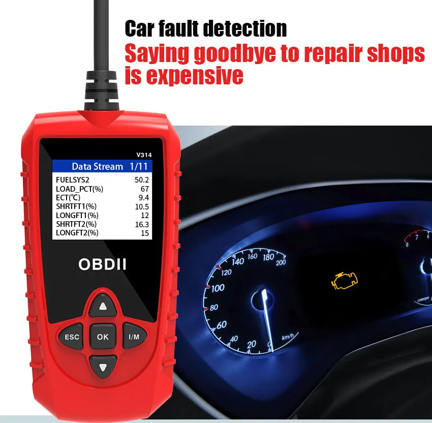 New OBD2 Scanner Professional Auto Engine Clear Fault Code System Onboard Code Reading Card V314 Auto Check Car Diagnostic Tool
New OBD2 Scanner Professional Auto Engine Clear Fault Code System Onboard Code Reading Card V314 Auto Check Car Diagnostic Tool
