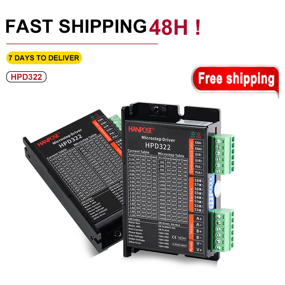 Драйвер контроллера HPD322, 8-36VDC, шаговый серводрайвер для гибридных серводвигателей NEMA17/23, для 3D-принтеров и мониторного оборудования
Драйвер контроллера HPD322, 8-36VDC, шаговый серводрайвер для гибридных серводвигателей NEMA17/23, для 3D-принтеров и мониторного оборудования