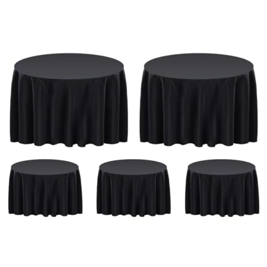 132 inch Round Tablecloths -5 Pack Round Table Cloths Polyester Fabric Table Covers for Wedding Party Banquet or Restaurant
132 inch Round Tablecloths -5 Pack Round Table Cloths Polyester Fabric Table Covers for Wedding Party Banquet or Restaurant