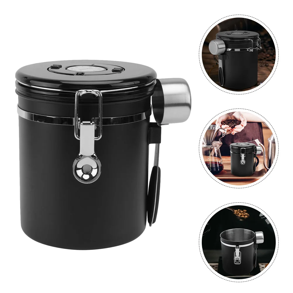Black 304 Stainless Steel Coffee Bean Jar Airtight Container One Way Valve Kitchen Storage Set Food Containers Sealed Canister
Black 304 Stainless Steel Coffee Bean Jar Airtight Container One Way Valve Kitchen Storage Set Food Containers Sealed Canister