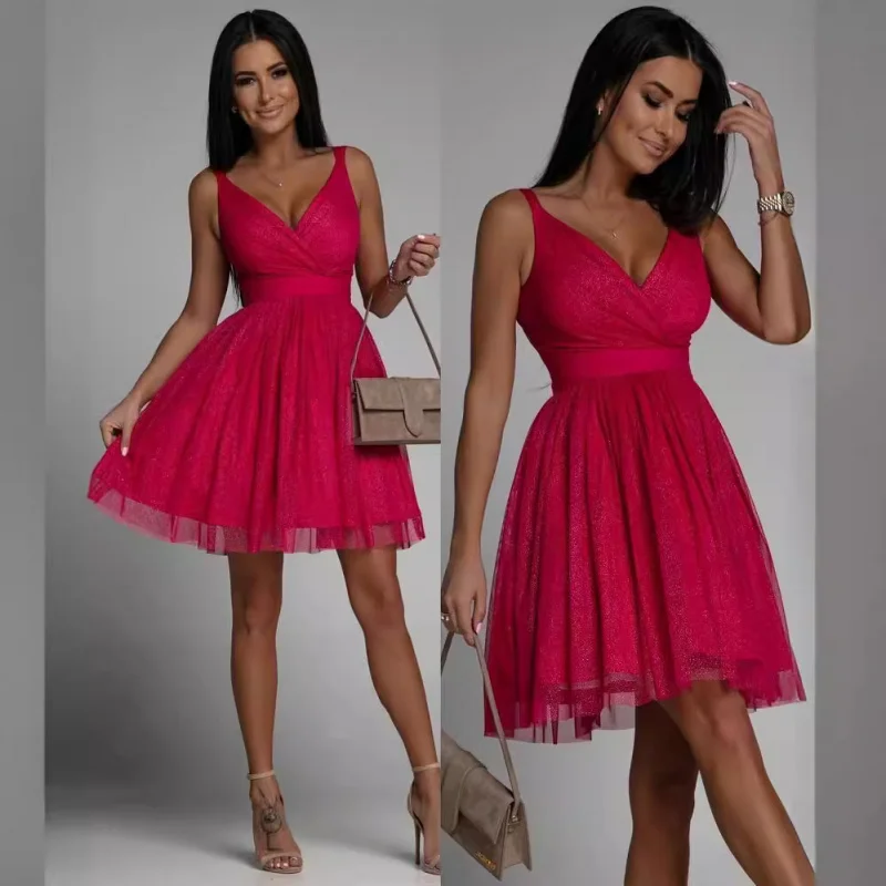 2025 new WOMEN'S cross V collar fashion sexy mesh dinner suit mini dress C001
2025 new WOMEN'S cross V collar fashion sexy mesh dinner suit mini dress C001