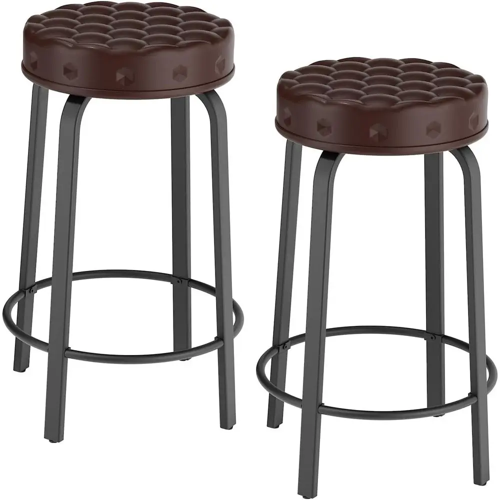 Set of 2, 24 High PU Leather Bar Stools, Stackable Backless Round Upholstered Chairs for Kitchen Island, Dining, Coffee Shop, Br
Set of 2, 24 High PU Leather Bar Stools, Stackable Backless Round Upholstered Chairs for Kitchen Island, Dining, Coffee Shop, Br