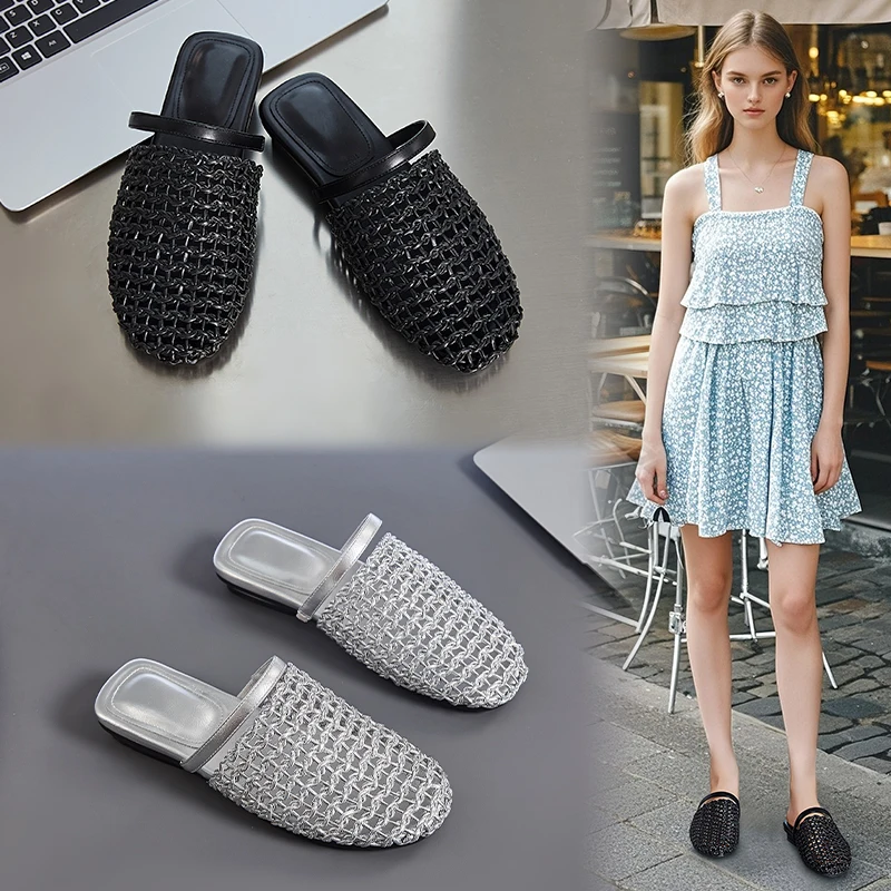 New Summer Women's Woven Mules Hollow Out Closed Toe Slippers Fashion Casual Outdoor Slides Flat Sandals Elegant Ladies Mules
New Summer Women's Woven Mules Hollow Out Closed Toe Slippers Fashion Casual Outdoor Slides Flat Sandals Elegant Ladies Mules