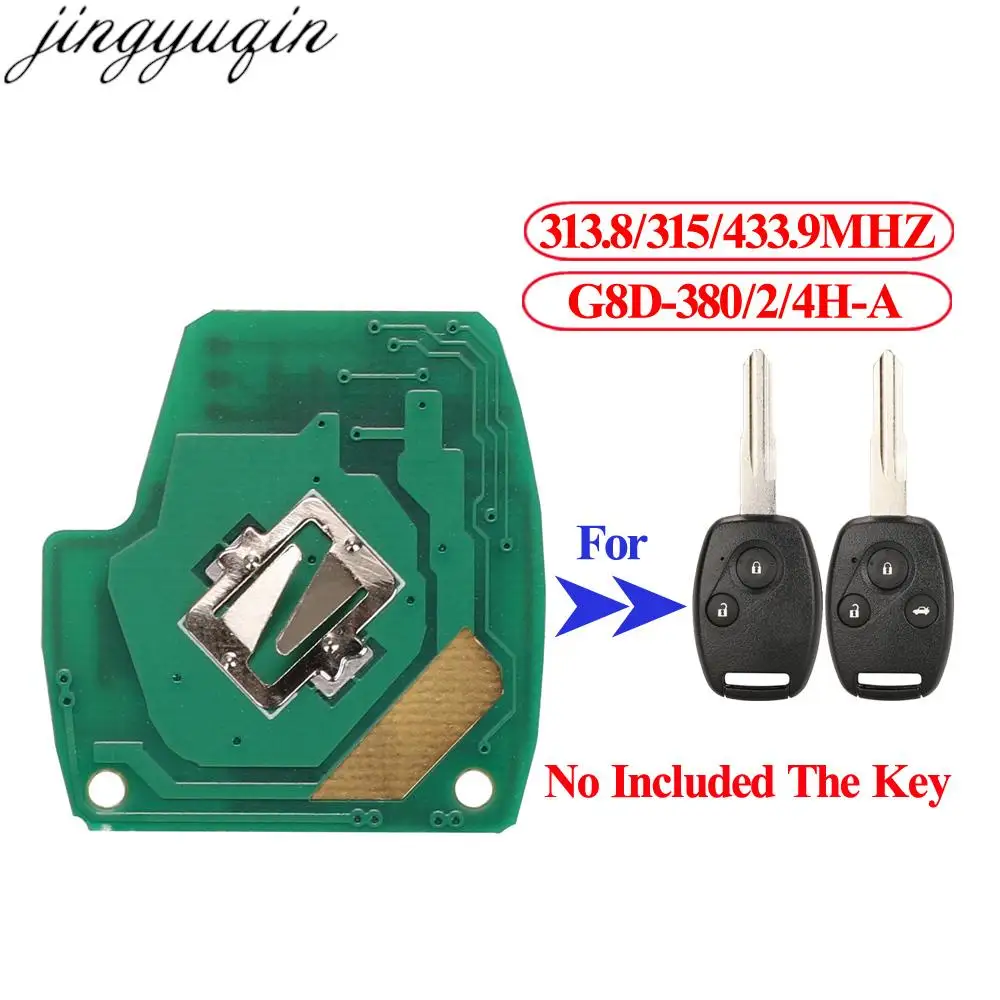 Jingyuqin Remote Key PCB 313.8/315/433.9MHZ FSK For Honda Accord CR-V HR-V Fit City Jazz Odyssey Shuttle Civic G8D-380/2/4H-A
Jingyuqin Remote Key PCB 313.8/315/433.9MHZ FSK For Honda Accord CR-V HR-V Fit City Jazz Odyssey Shuttle Civic G8D-380/2/4H-A