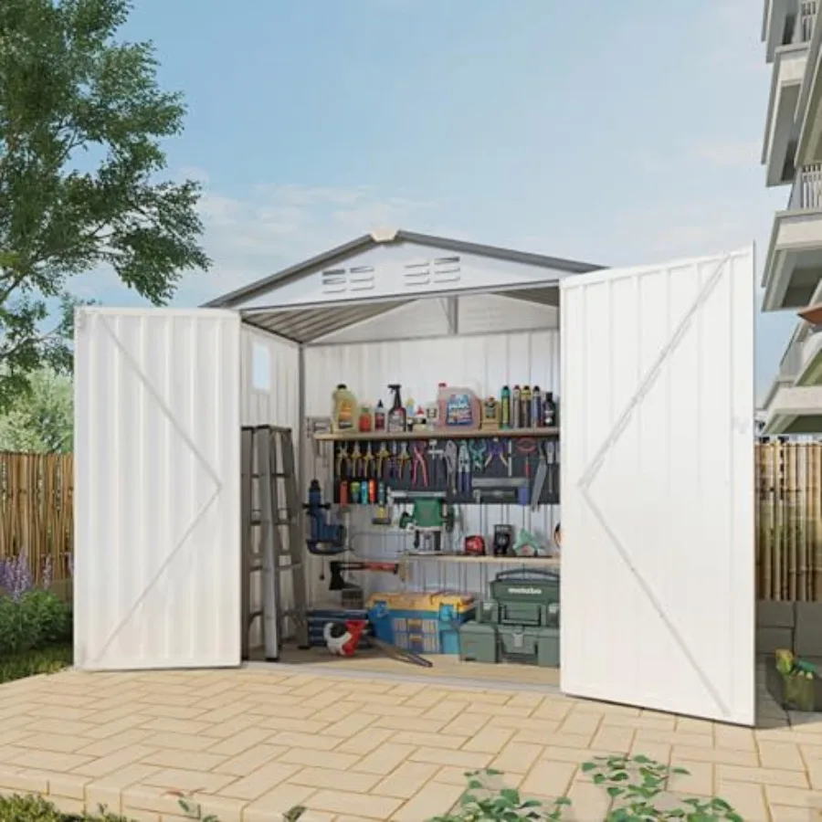 6x3.6FT Storage Shed, Outdoor Galvanized Steel Garden Shed with Lockable Door and Window, Waterproof Metal Tool Storage for Gar
6x3.6FT Storage Shed, Outdoor Galvanized Steel Garden Shed with Lockable Door and Window, Waterproof Metal Tool Storage for Gar