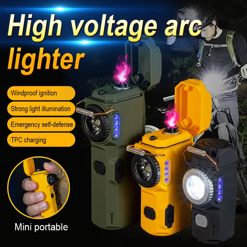 Windproof Double Electric Arc Lighter with Flashlight, USB Rechargeable Plasma Lighter, Adventure Smoking Tool, Outdoor Camping
Windproof Double Electric Arc Lighter with Flashlight, USB Rechargeable Plasma Lighter, Adventure Smoking Tool, Outdoor Camping