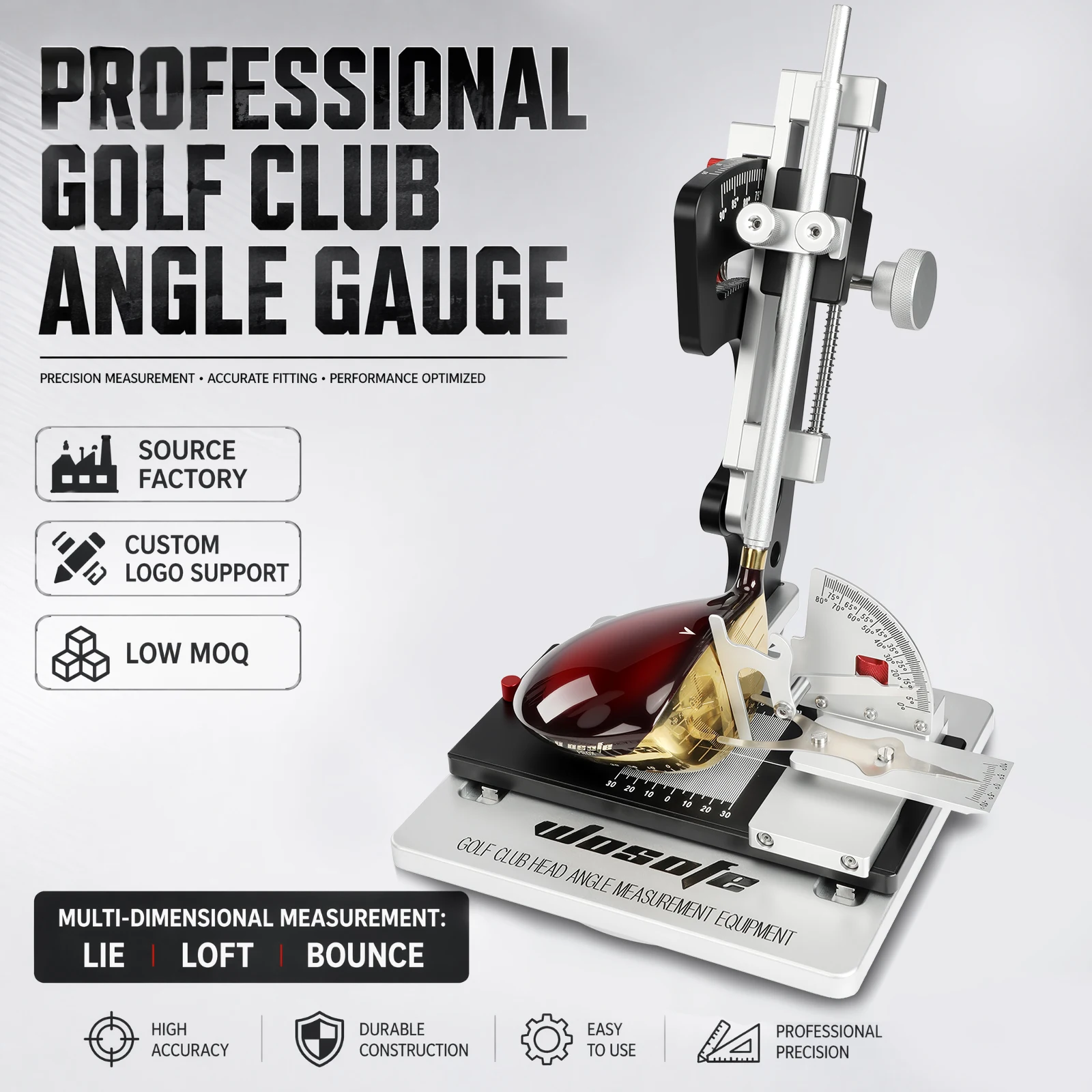 Aluminum Golf Club Head Measuring Tools Loft Lie Gauge Professional Bounce Measuring Tool Golf Workshop Factory Custom Supply
Aluminum Golf Club Head Measuring Tools Loft Lie Gauge Professional Bounce Measuring Tool Golf Workshop Factory Custom Supply